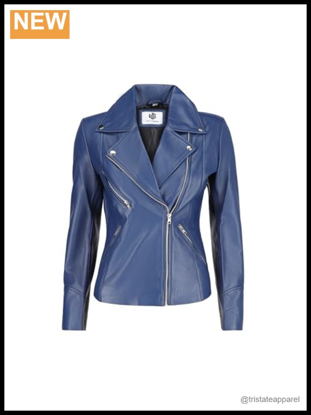Real Leather Motorcycle Jacket Women Slim Biker Coat YKK Zipper